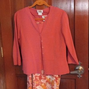 Coral Talbots Sweater-Skirt Set